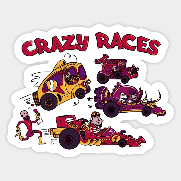 Crazy Races Sticker by BITICOL
